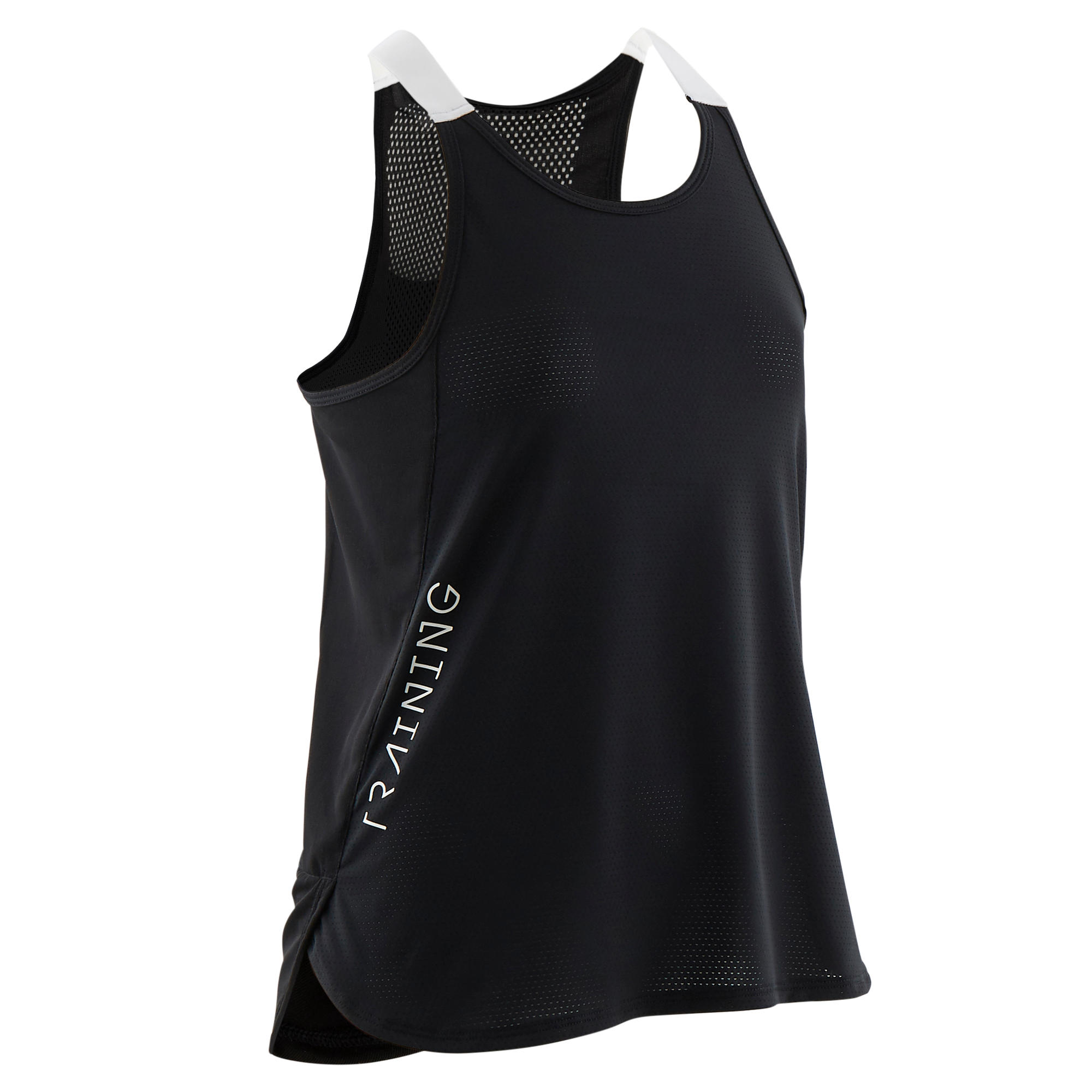 Girls' Technical Breathable Tank Top - Black/White 1/4