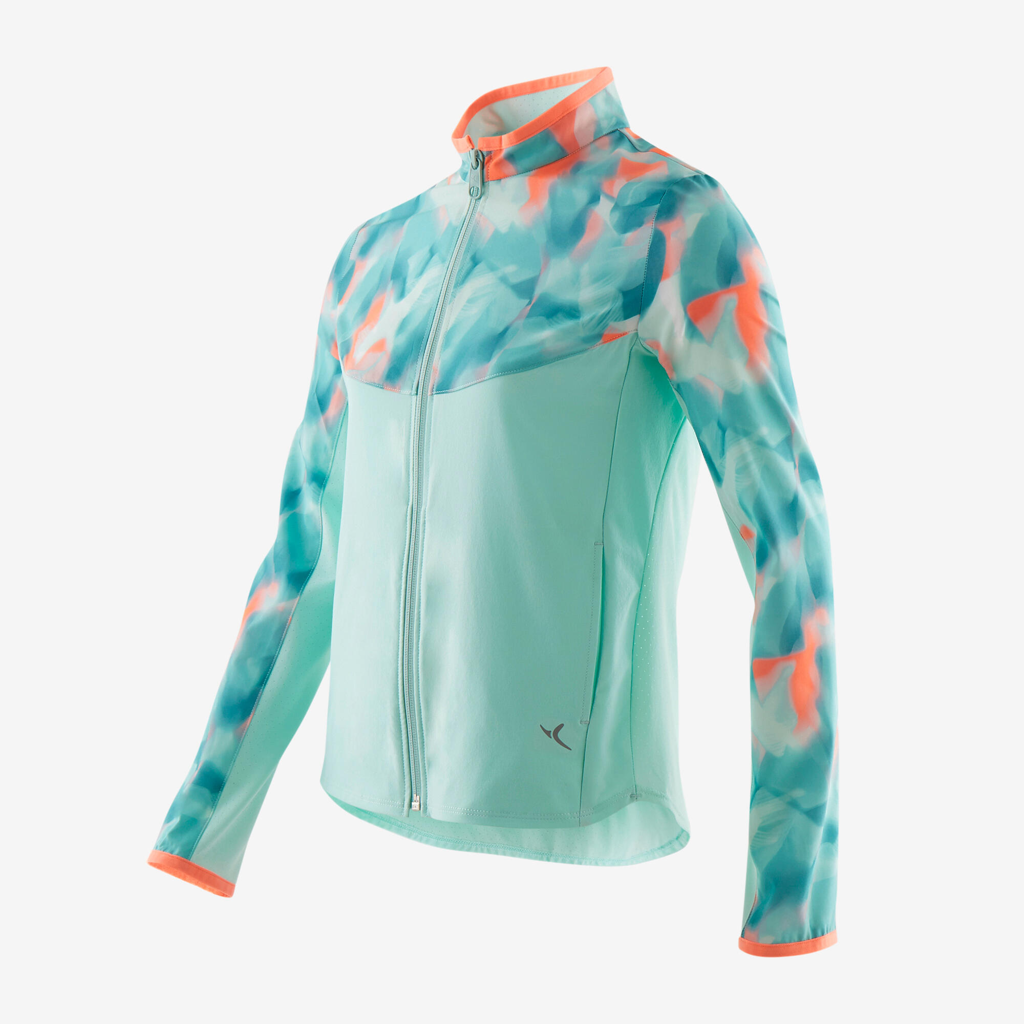 Girls' Lightweight Zip-Up Jacket - Green/Print 2/6