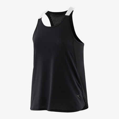 Girls' Technical Breathable Tank Top - Black/White
