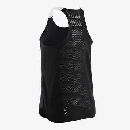 Girls' Technical Breathable Tank Top - Black/White