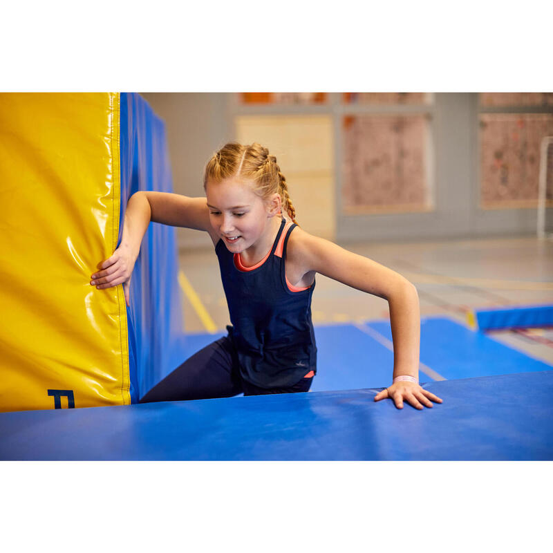 Canotta bambina ginnastica 500 traspirante  blu