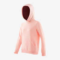 Girls' Gym Warm Brushed Jersey Hoodie 100 - Light Pink