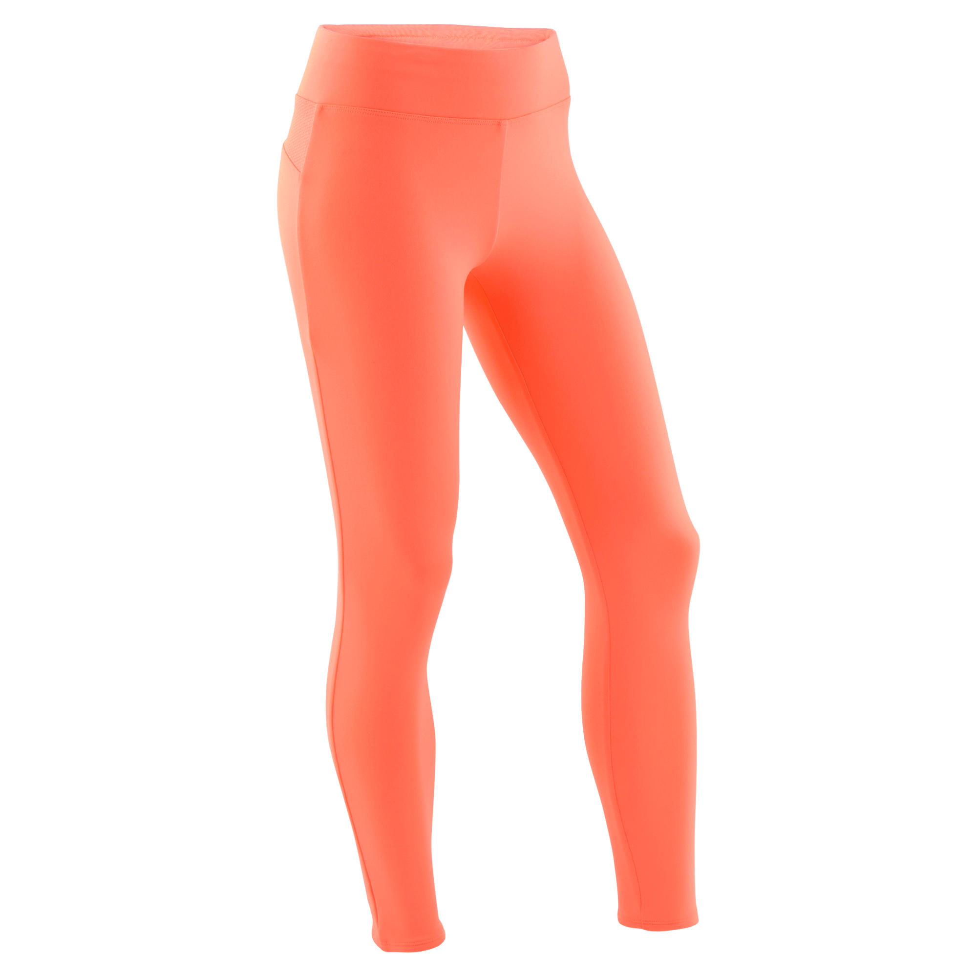 Leggings da bambina S500 in sintetico, caldo e traspirante CHILDREN GYM in tinta unita corallo