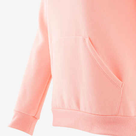 Girls' Gym Warm Brushed Jersey Hoodie 100 - Light Pink