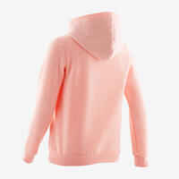 Girls' Gym Warm Brushed Jersey Hoodie 100 - Light Pink