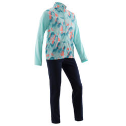 Warm en ademend trainingspak GYM'Y voor gym meisjes S500 synthetisch groen print