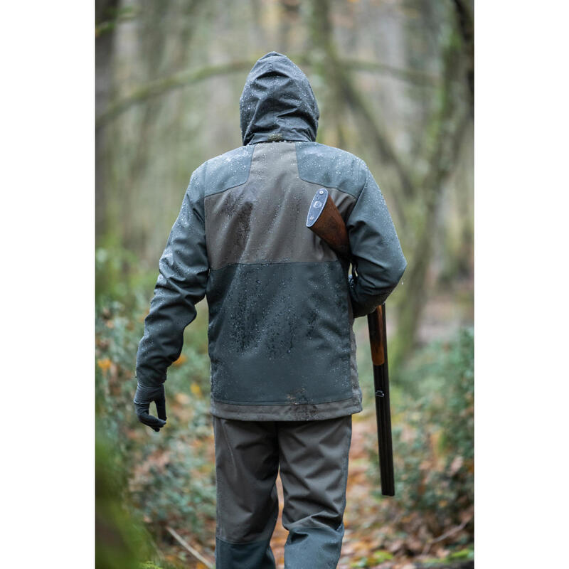 Veste chasse résistante et imperméable Supertrack verte 100