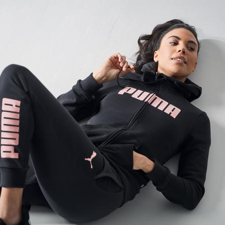 Толстовка жіноча Puma чорна/рожева