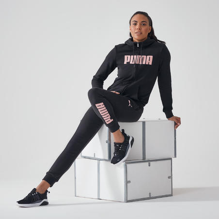 Спортивні штани жіночі Puma чорні/рожеві