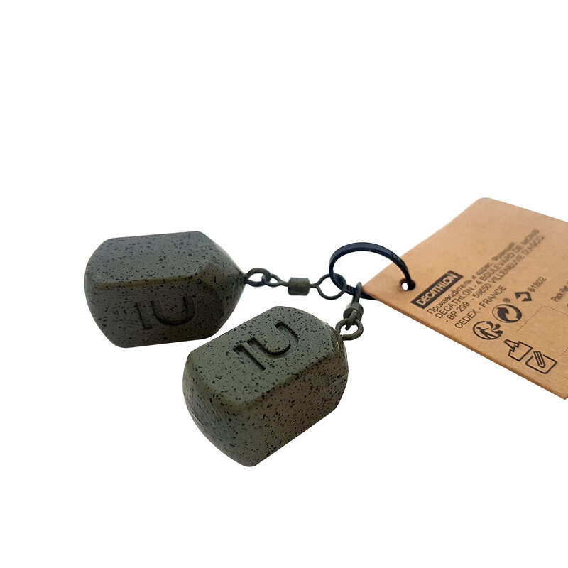 CAPERLAN Carp Fishing Square Weights 110g (x2) Decathlon