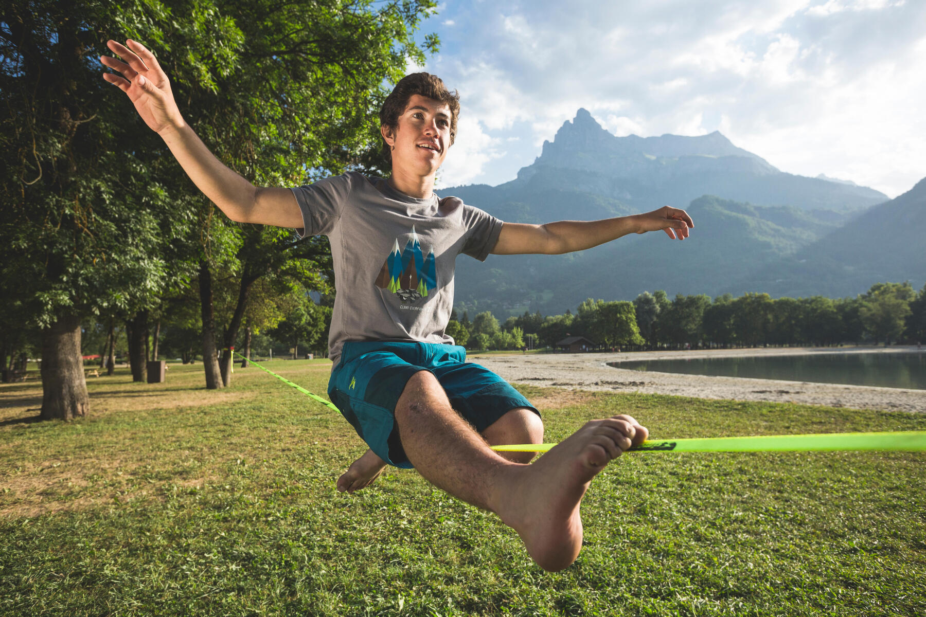praticantes de slack-line