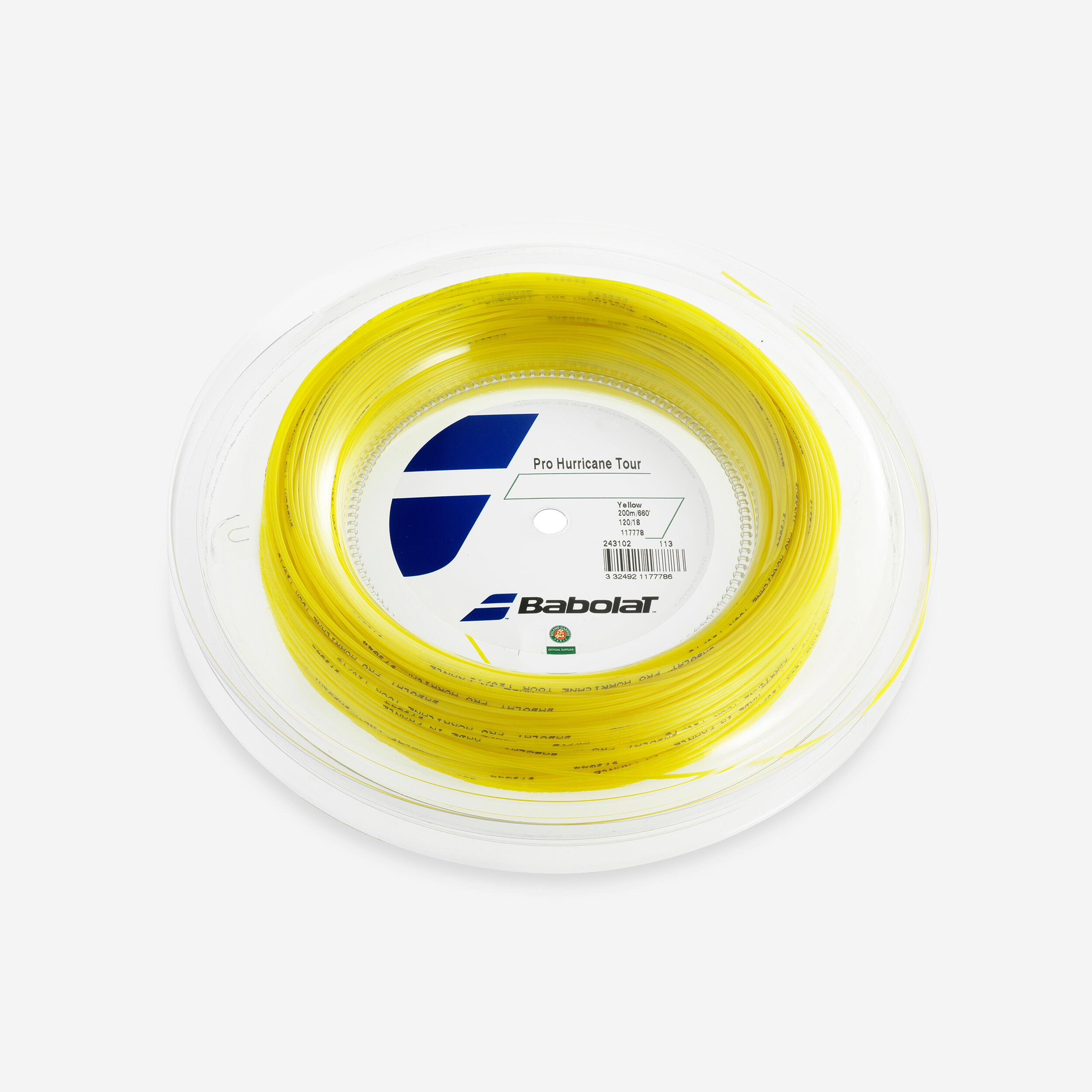 1.25 mm x 200 m Monofilament Tennis String RPM Hurricane Yellow