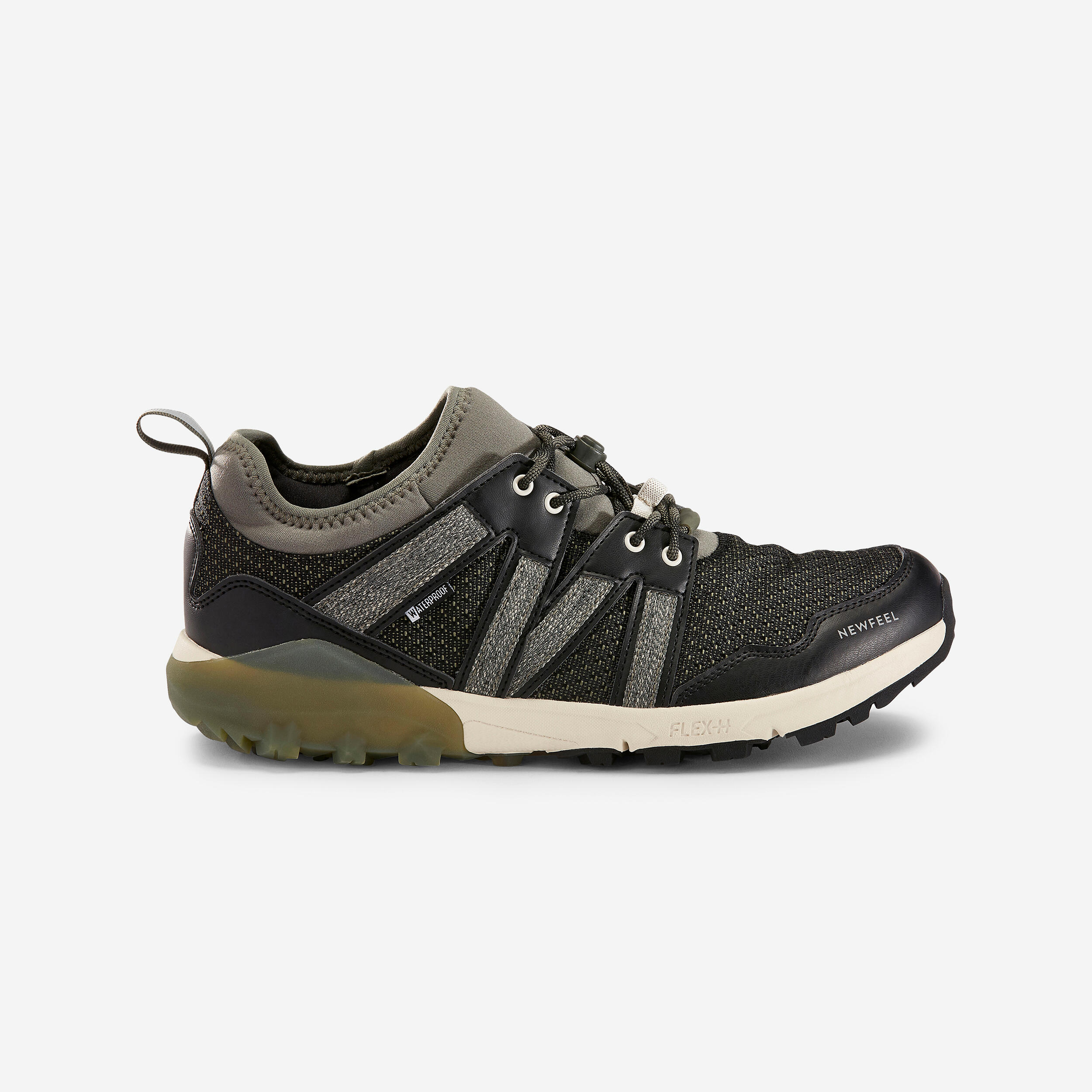 Newfeel - Chaussures Imperméables De Marche Nordique Nw 580 Kaki - Chaussures De Sport - Marche - Beige-marron-noir-vert - 40 - Decathlon