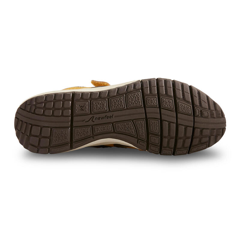 Încălțăminte sport cu bandă cu arici, din piele, Protect 560 galben ocru copii