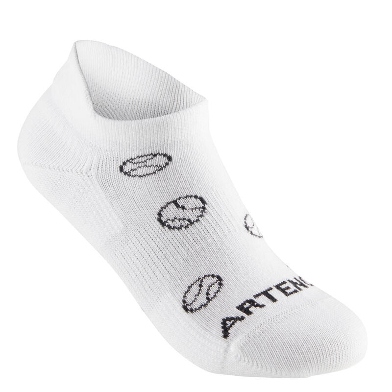 Dětské tenisové ponožky RS 160 nízké 3 páry černé, bílé, modré