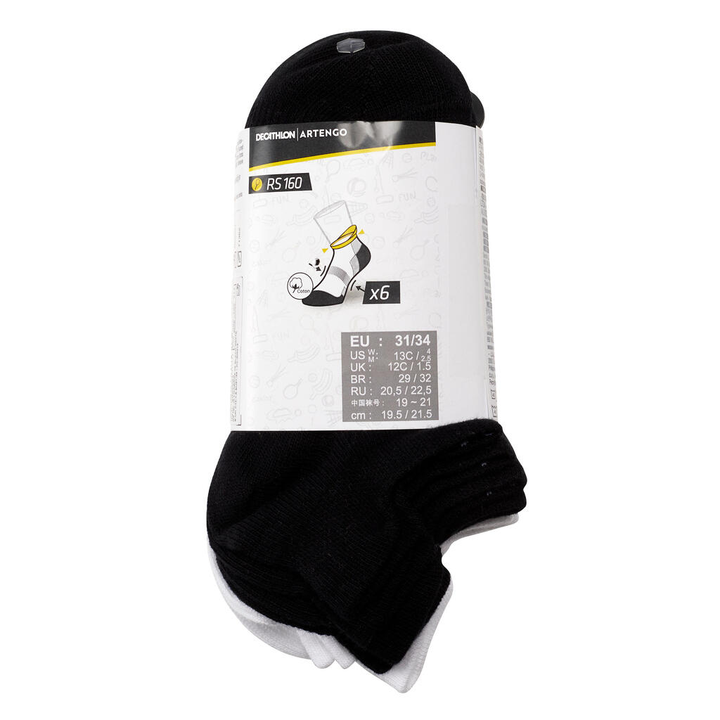 Kids' Lowedge Tennis Socks RS 160 6-Pack - Black/White/Blue