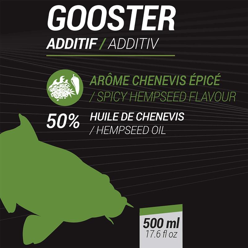 Vloeibaar additief voor statisch vissen Gooster gekruid hennepzaad 500 ml