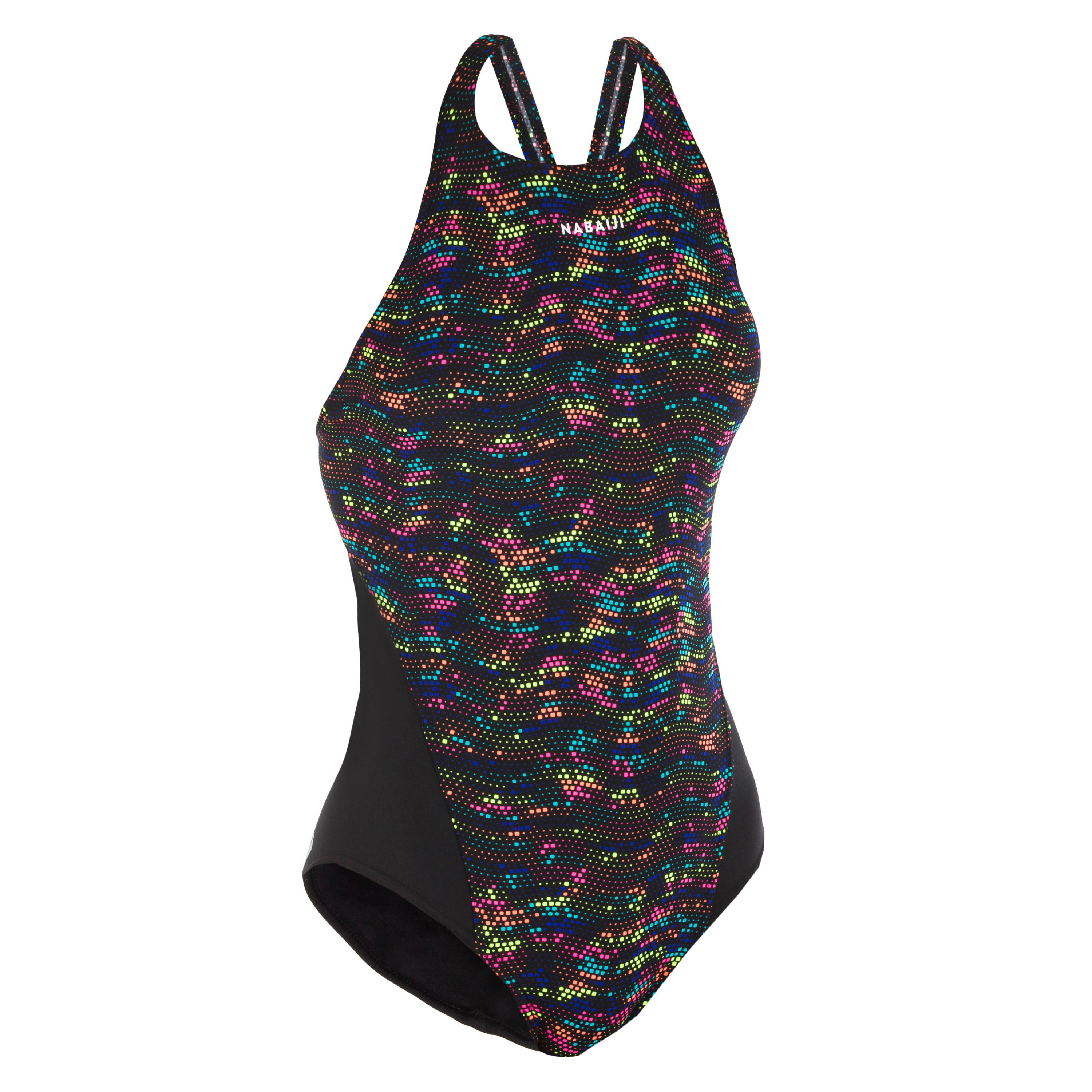 Girls' One-Piece Swimsuit Kamyleon Print - Fire black/yellow 5/5