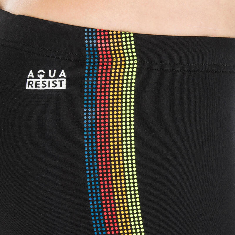 Badehose Jammer Jungen - Fitib schwarz/neongelb 