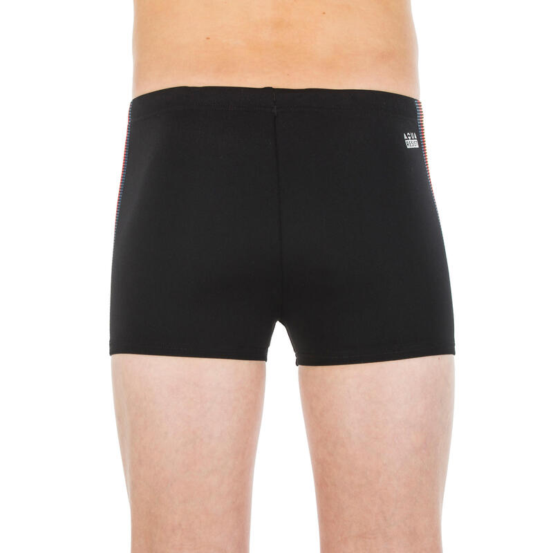 Calções de banho de natação boxer Rapaz - 500 Fitib preto azul vermelho amarelo