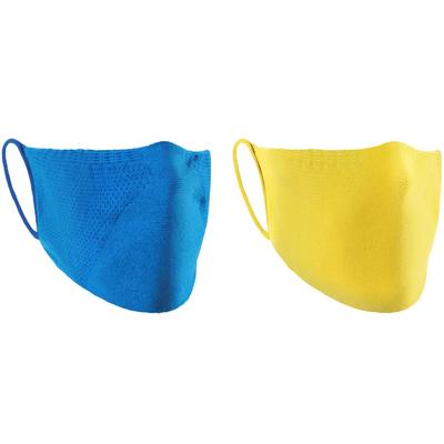 2 Mascherine lavabili comfort blu e giallo taglia unica