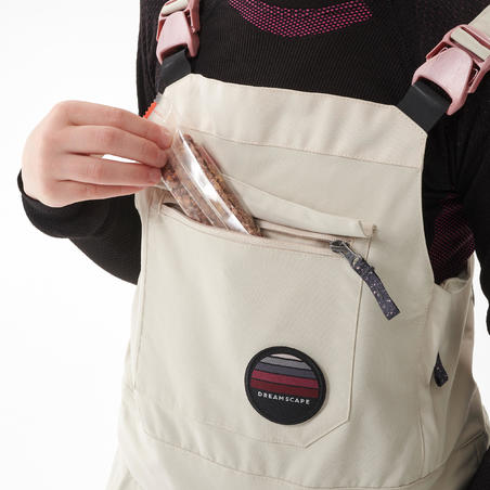 Комбінезон 500 для сноубордингу і лижного спорту для дівчат - Бежевий