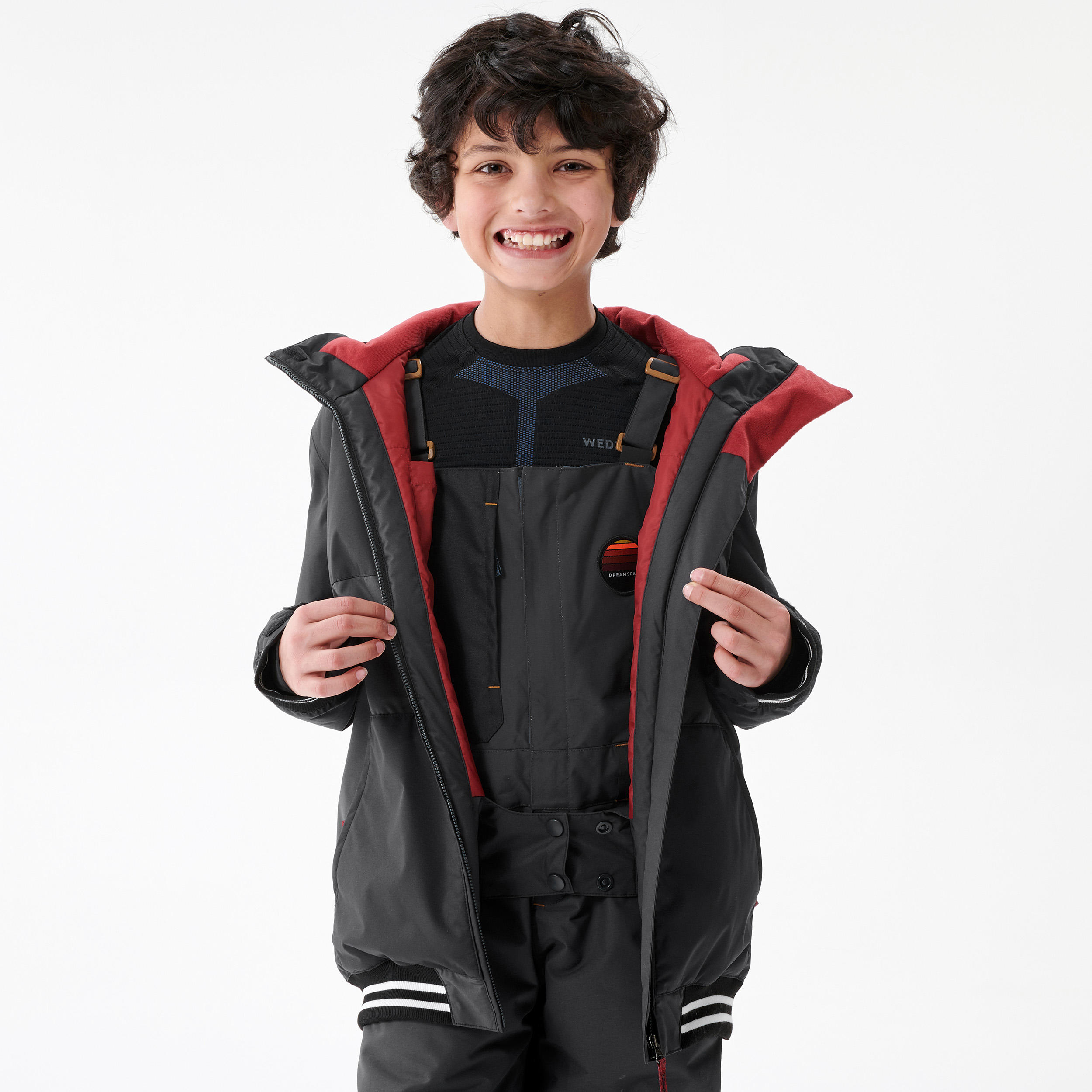 Kids’ Winter Jacket - Snowboarding 100 Black - DREAMSCAPE