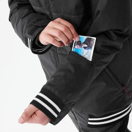 Куртка дитяча 100 для сноубордингу і лижного спорту чорна
