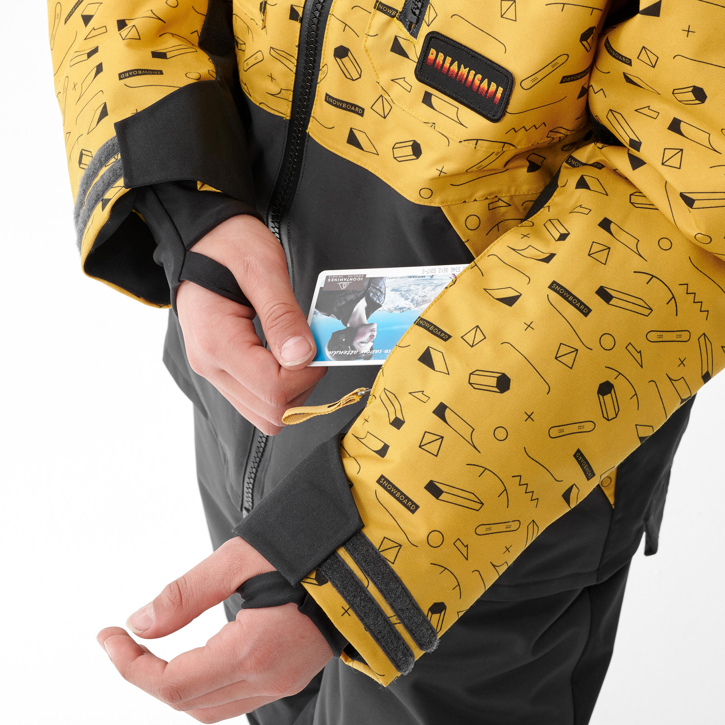 KIDS’ SNOWBOARD SNB 500 JACKET – yellow 9/15