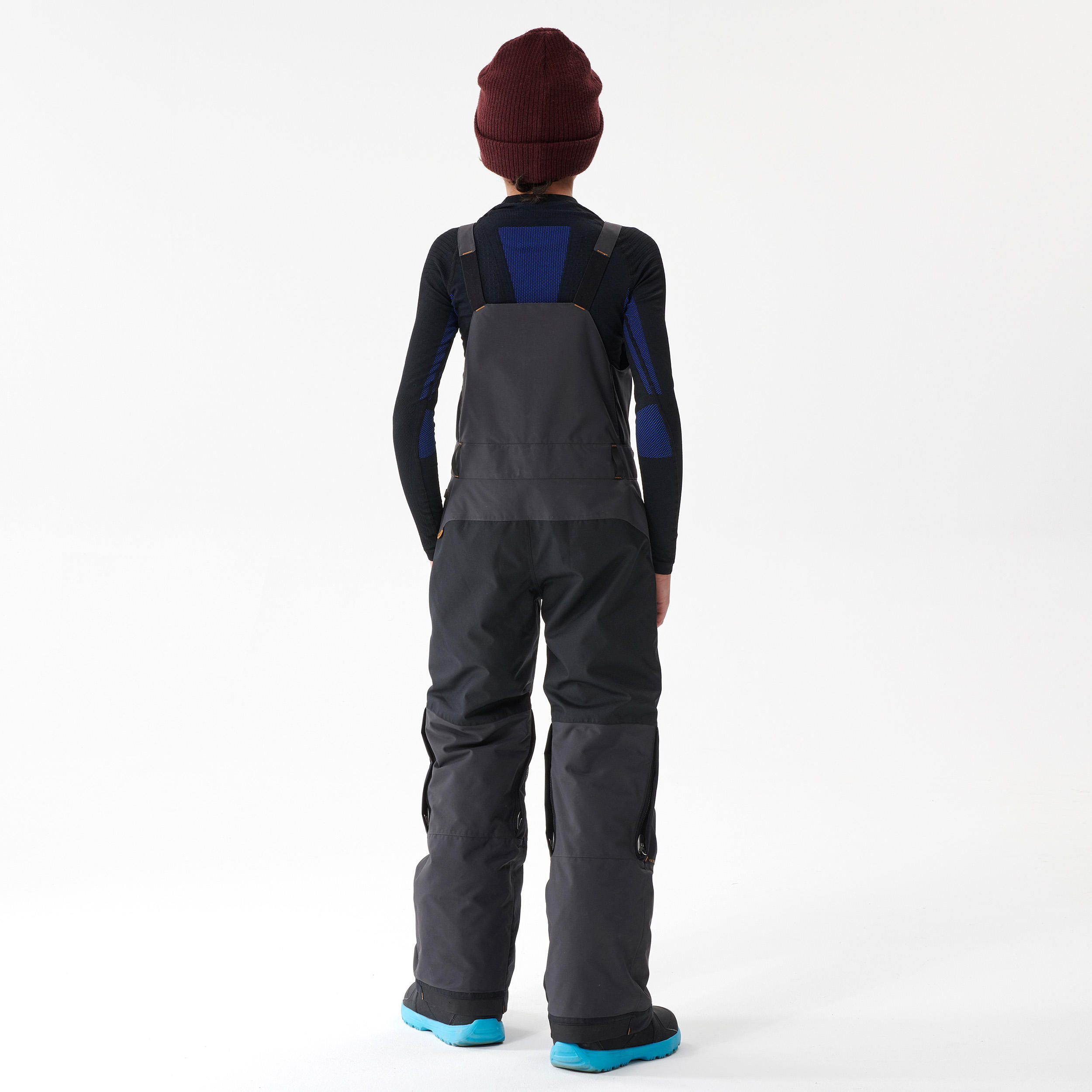 Kids Snowboard Jumpsuit 500 Grey/Black
