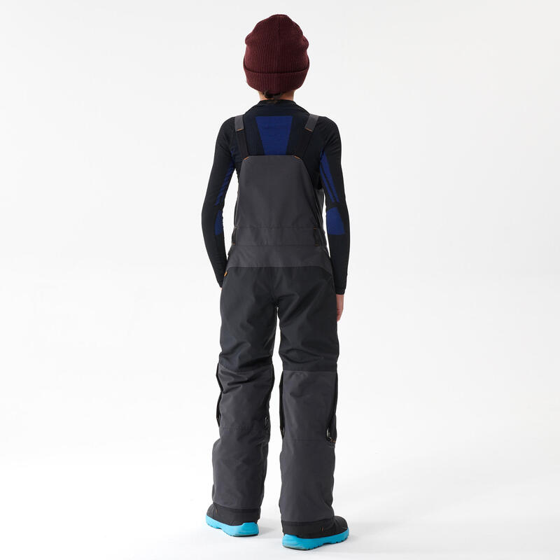 Stevige snowboardbroek voor jongens BIB 500 zwart