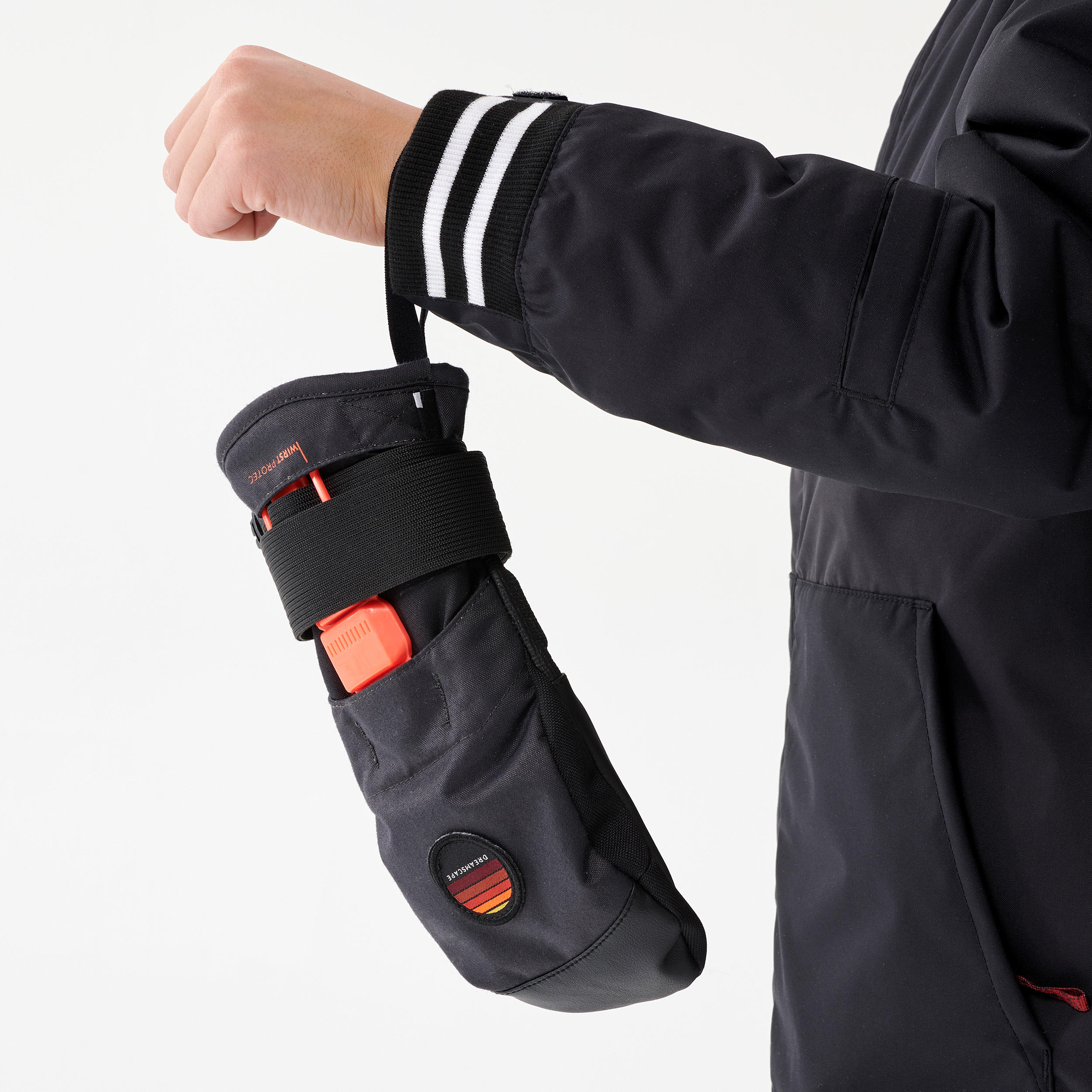 Children's snowboarding mittens - MI 500 JR Protect, black and orange 8/13