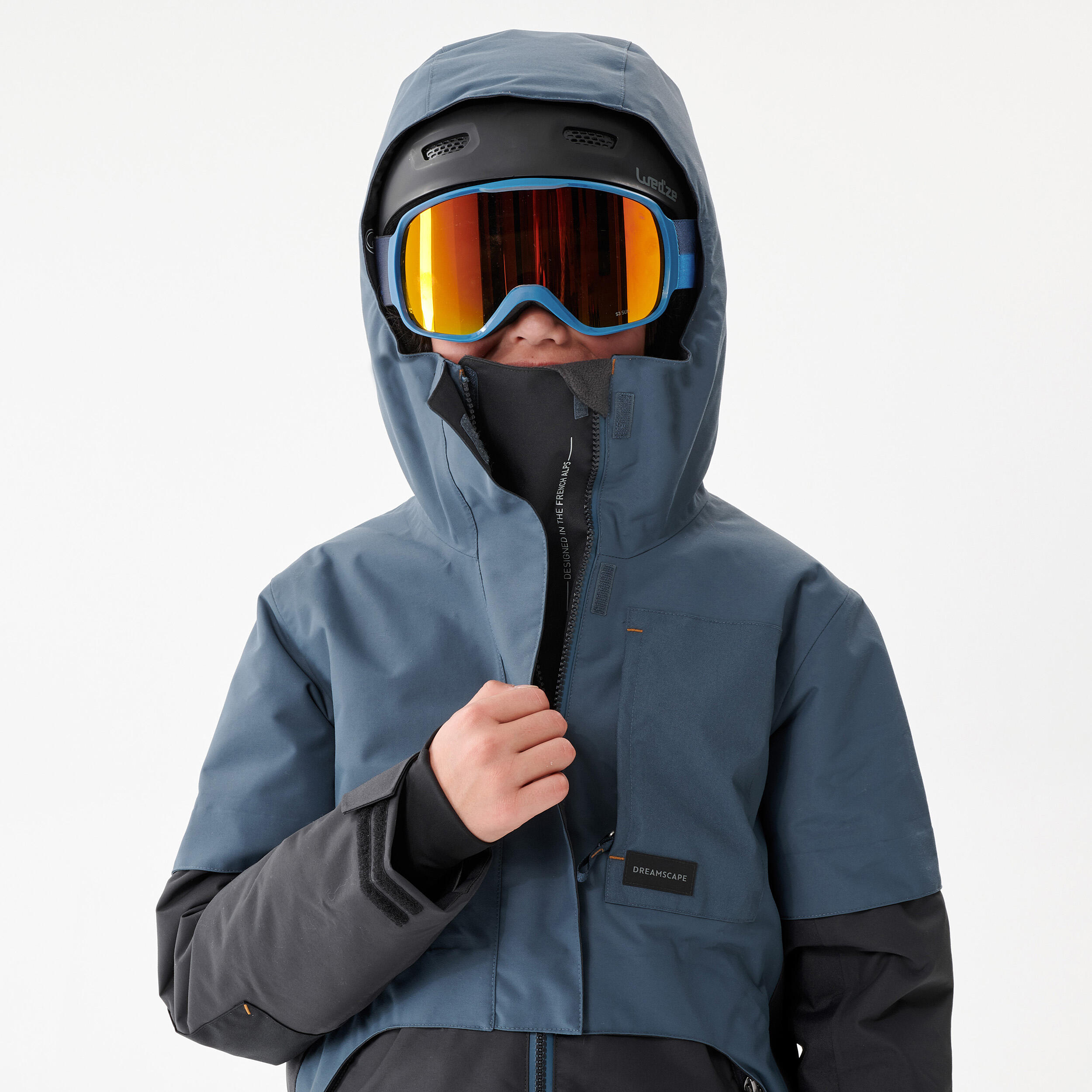 snowboard helmet hoodie