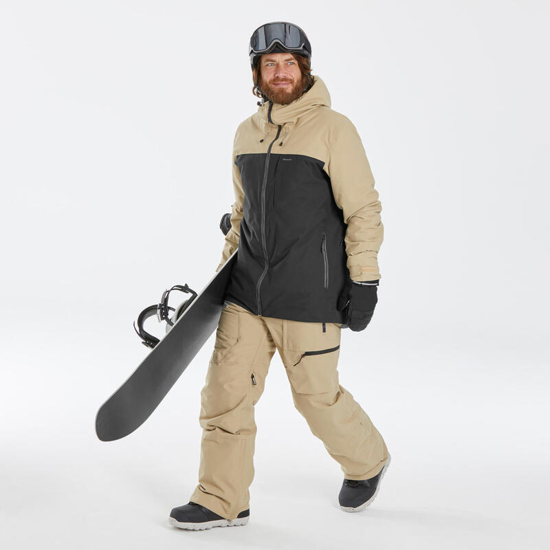 Chaqueta de Invierno Snowboard y Esquí Hombre Wedze SNB 500 Beige
