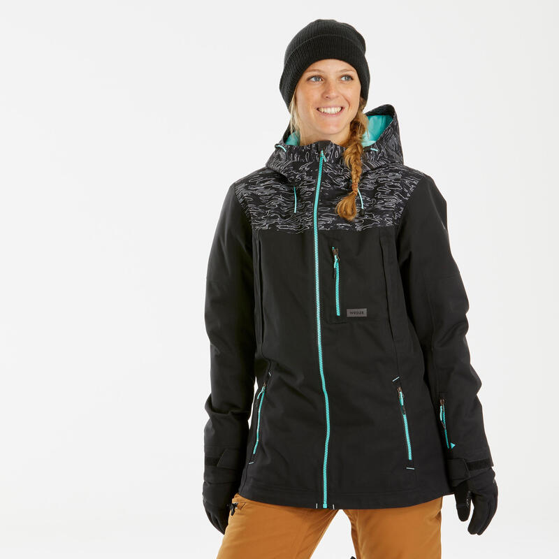 Veste de Snowboard et de ski Femme SNB JKT 500 PROTEC Noire 3 EN 1