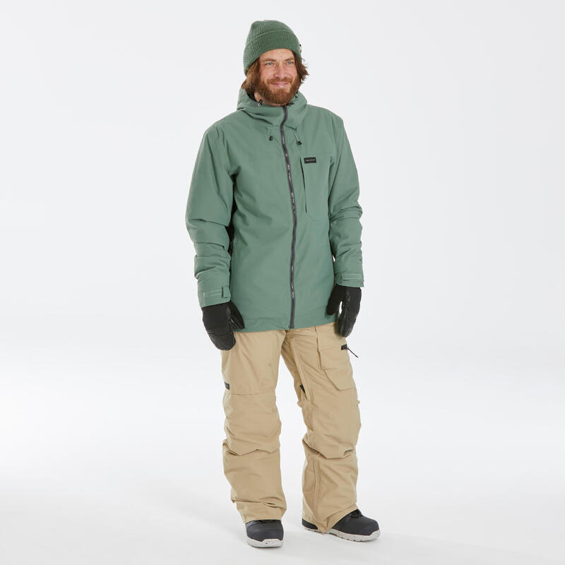 Veste de Snowboard et de ski Homme SNB JKT 500 Vert Kaki