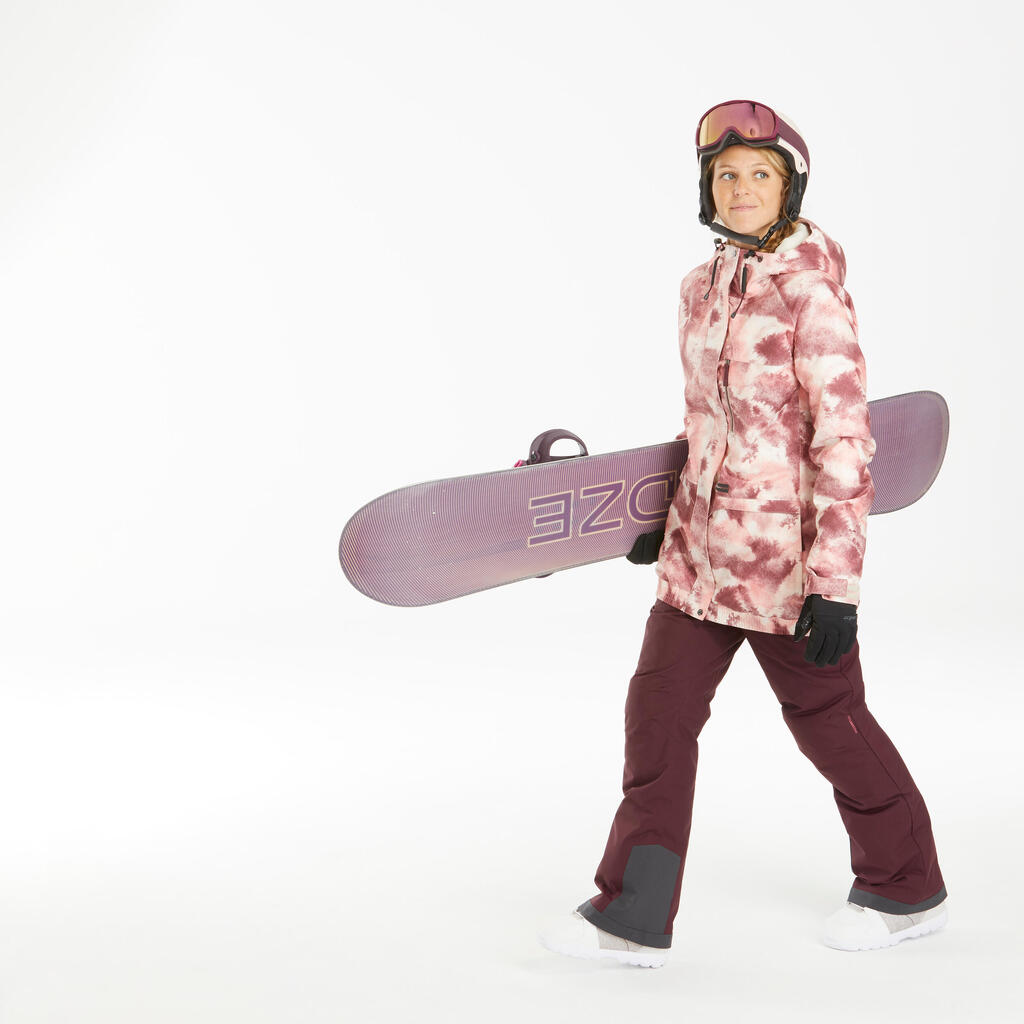 Dámska snowboardová bunda 100 biela