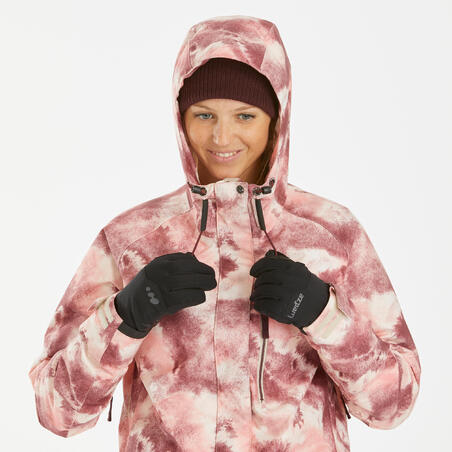 Куртка для сноуборда женская розовая SNB 100