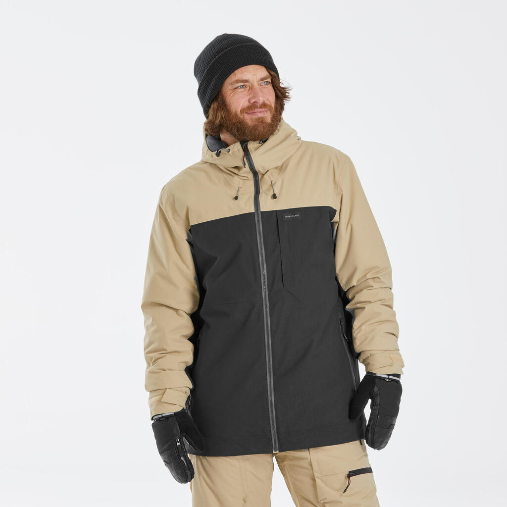 Chaqueta de Nieve Ski y Snowboard Hombre - Dreamscape 500 Impermeable Café Negro