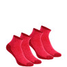 Hiking Socks Mid-Ankle 2 pairs NH100 - Crimson