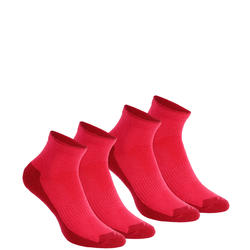 Chaussettes randonnée nature NH100 Mid rose X 2 paires
