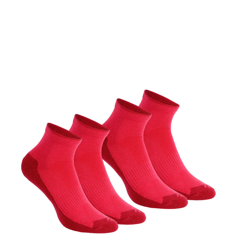 Turistické polovysoké ponožky NH100 růžové 2 páry