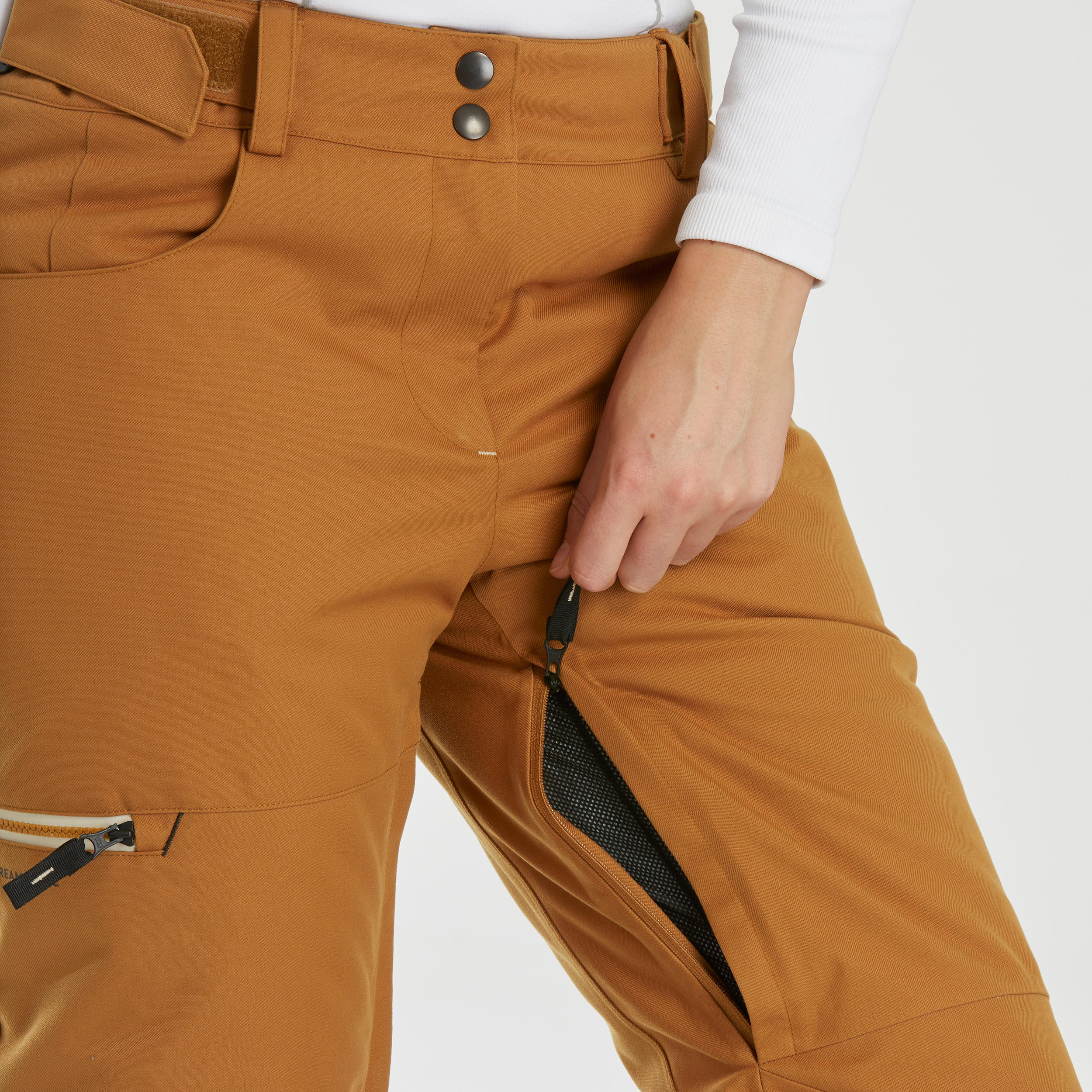 Women's skiing and snowboarding trousers 500 Camel 4/17