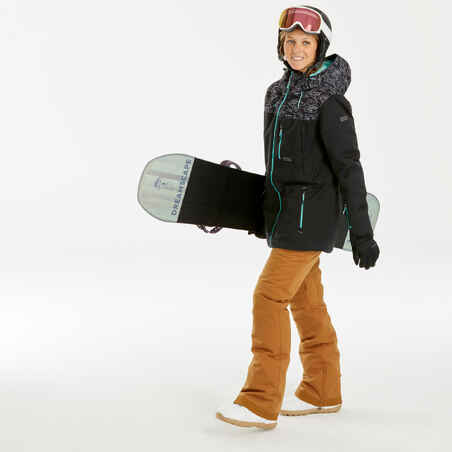 Snowboardjacke Skijacke 500 Damen camouflage/schwarz