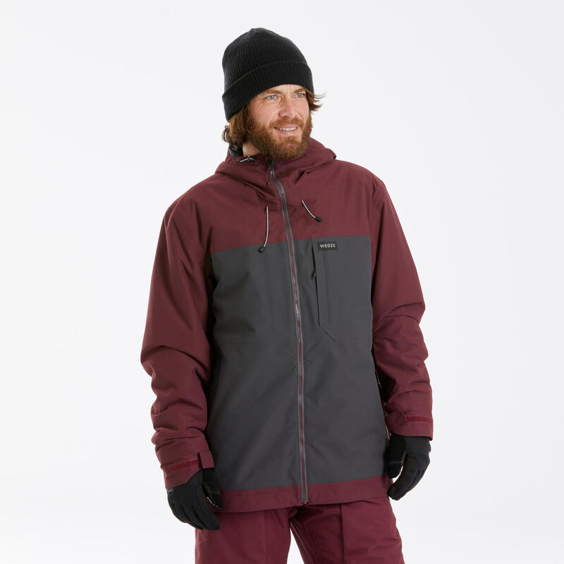 Chaqueta de Invierno Snowboard y Esquí Hombre Dreamscape SNB 500 Protec Burdeos