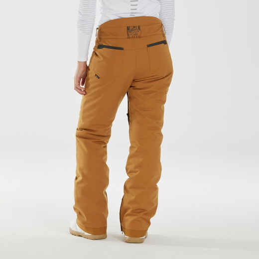 
      Women's skiing and snowboarding trousers 500 Camel
  