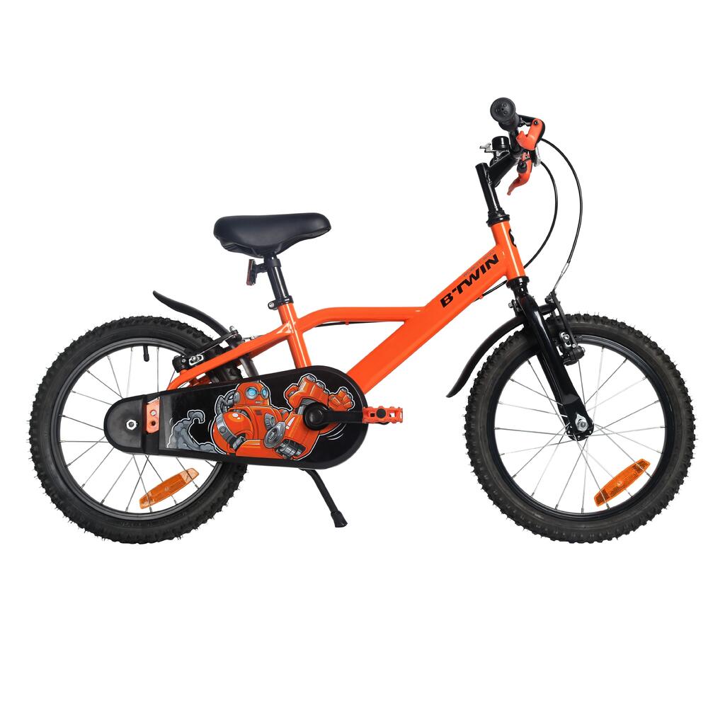 BICICLETA INFANTIL ARO 16 NEGRO / NARANJO ROBOT500