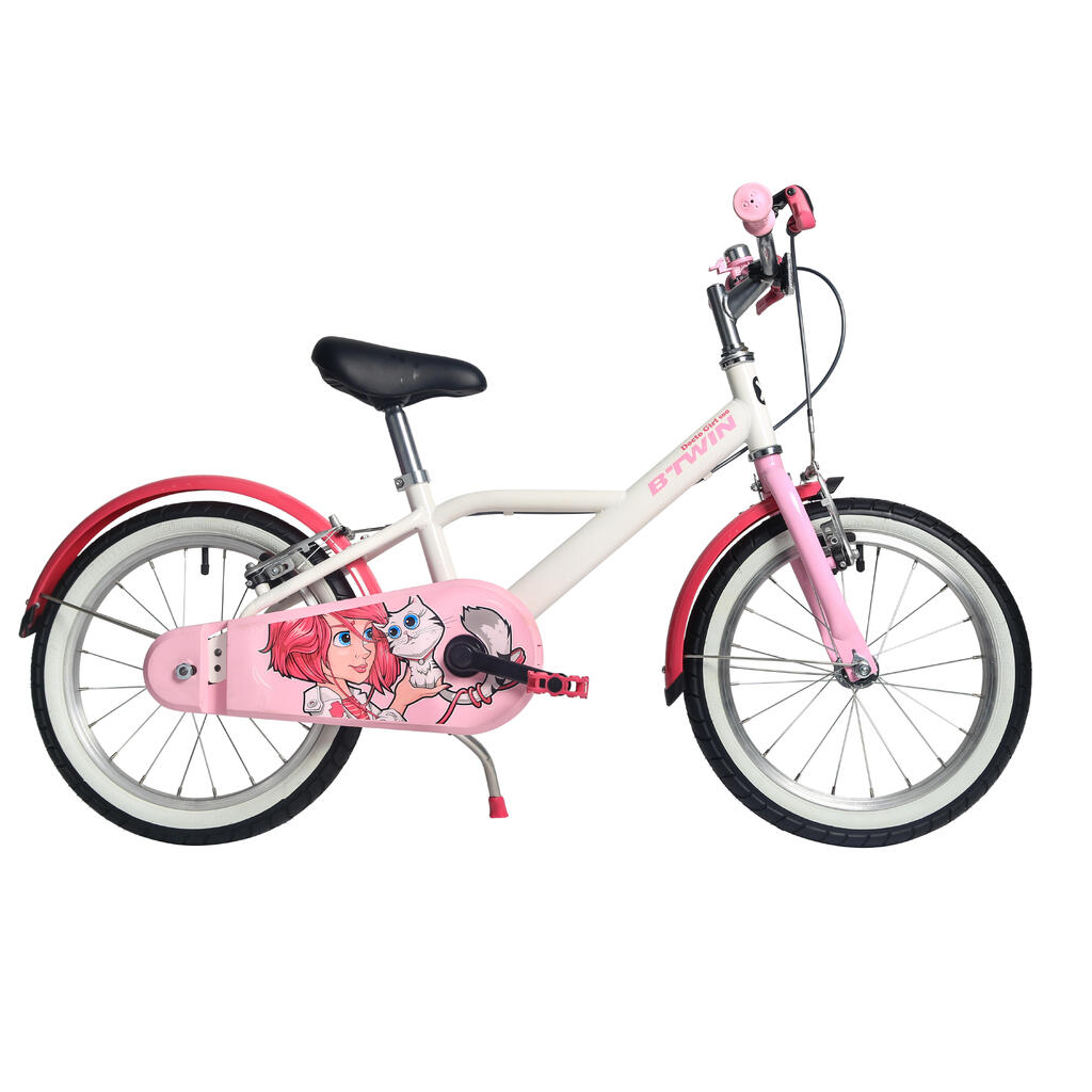 BICICLETA INFANTIL ARO 16 ROSADO / BLANCO DOCTOGIRL500 s