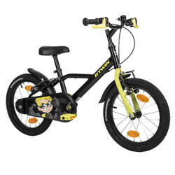 Kids 500 Heroboy 16-Inch Bike 4-6 Years Black Yellow