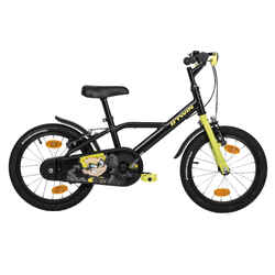 Bicicleta para niños heroboy HYC500 rin 16" btwin 4 a 6 años - negro amarillo